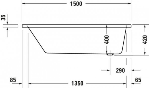 Bubbelbad Rechthoekig Duravit No.1 Ingebouwd, Jet Systeem 1500x700mm Wit