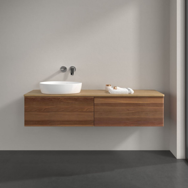 Wastafelmeubel Voor Opzet Waskom Villeroy en Boch Antao 1600x360x500mm Warm Walnut/Honey Oak