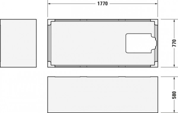 Badpoot Duravit D-Neo voor 700475 1800x800mm