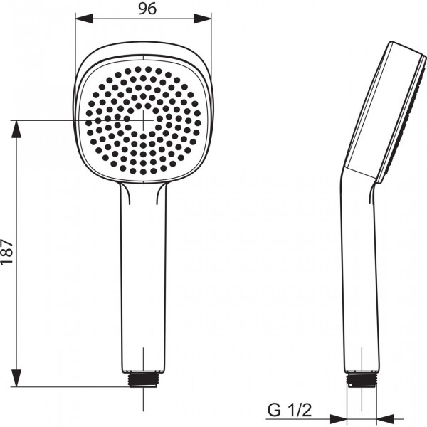 Handdouche Hansa BASICJET Style 1 straal, Waterbesparing Chroom