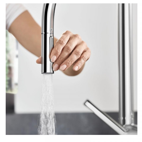 Hansgrohe Talis M54 keukenmengkraan ngreeps ComfortZone 210 met uittrekbare vuistdouche 2 jets chroom 72800000