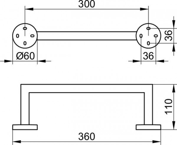 Keuco Handdoekenrek Edition 90 360x110x300mm Chroom