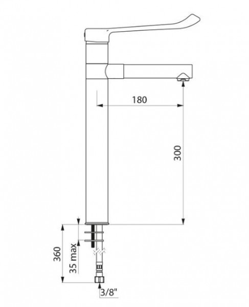 Hoge Wastafelkraan Mechanisch 300 mm 2870T3