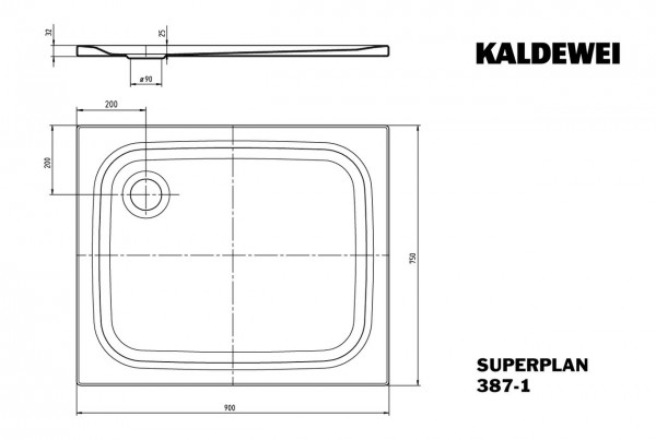 Kaldewei Douchebak Rechthoekig Mod.387-1 Superplan (447700010)