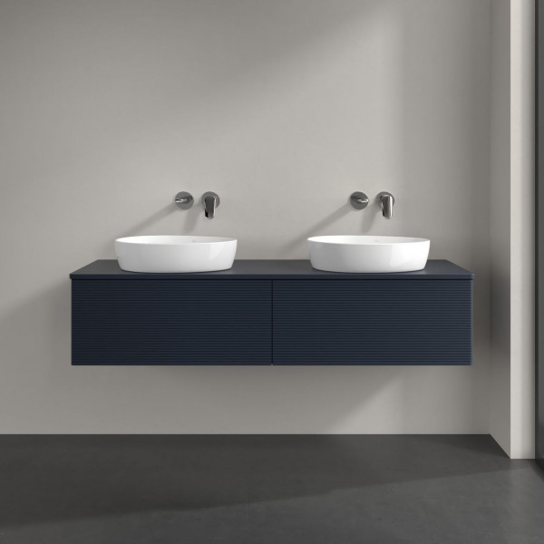 Dubbel Wastafelmeubel Villeroy en Boch Antao 1600x360x500mm Midnight Blue Matt Lacquer