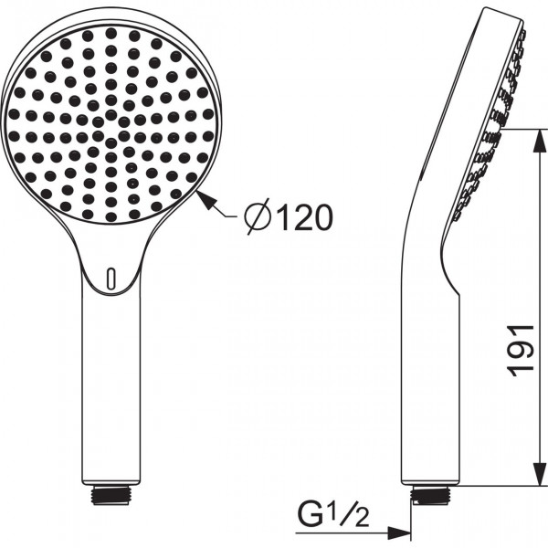 Handdouche Hansa ACTIVEJET 1 straal, BLUETOOTH, waterbesparend Chroom/lichtgrijs