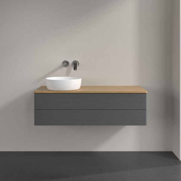 Wastafelmeubel Voor Opzet Waskom Villeroy en Boch Antao 1200x360x500mm Anthracite Matt Laquered/H...