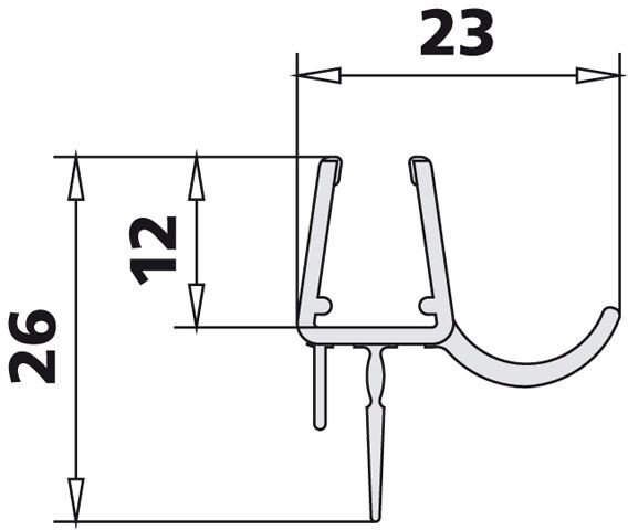 Kermi WALK-IN Joint d'étanchéité horizontal longueur 985 mm 2534071