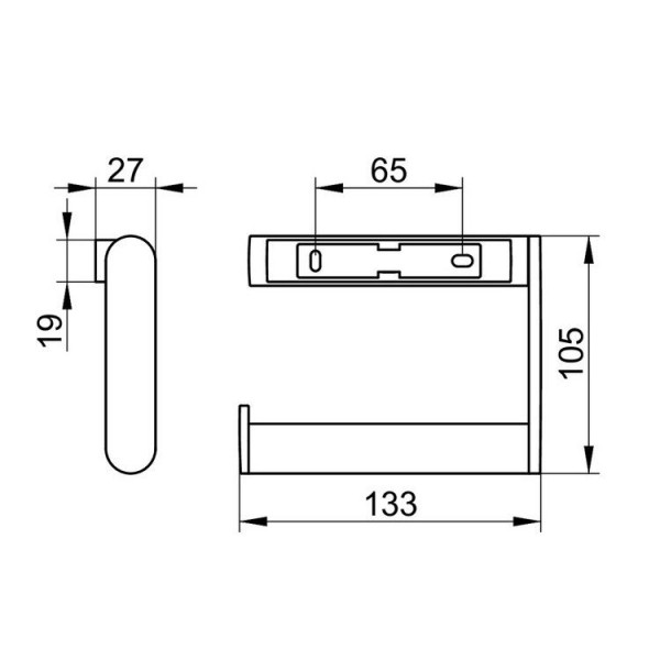 Keuco Toiletrolhouder Plan 133x105x27mm Roestvrij Staal