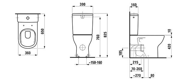 Staand Toilet Laufen LUA 360x650mm Bahamabeige