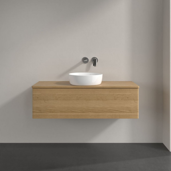 Wastafelmeubel Voor Opzet Waskom Villeroy en Boch Antao 1200x360x500mm Honey Oak