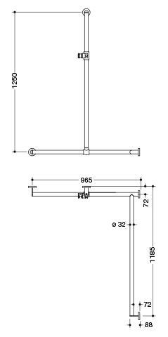 Hewi Badgreep System 900 met douchestang 900.35.308XA