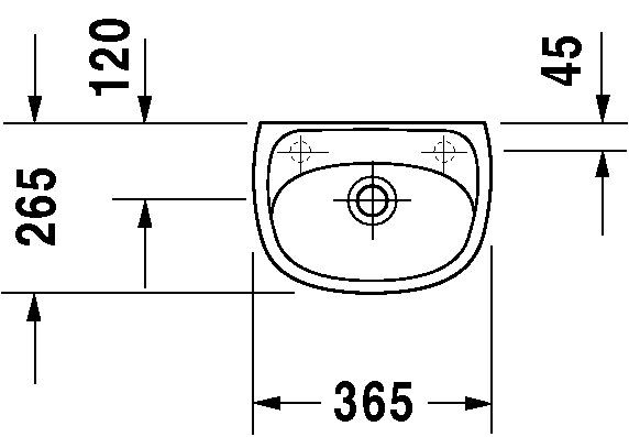 Duravit Duraplus Compact Hand Wastafel, 365mm (797350)