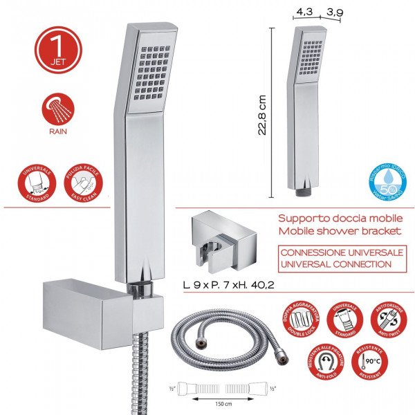 Gedy Doucheset G-TRENDY 255x80x250mm Chroom