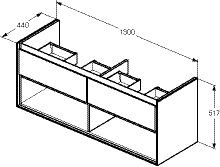 Ideal Standard Connect Air Wastafelmeubel 1300 mm (E0831)