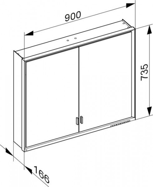 Badkamerkasten Keuco Royal Lumos 900 mm 2 deuren Zilver geanodiseerd