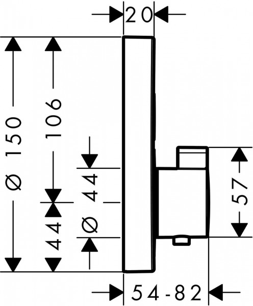 Hansgrohe ShowerSelect S afbouwdeel v. inbouw thermostaat m. 2 stopkranen v. 2 functies mat wit 15743700