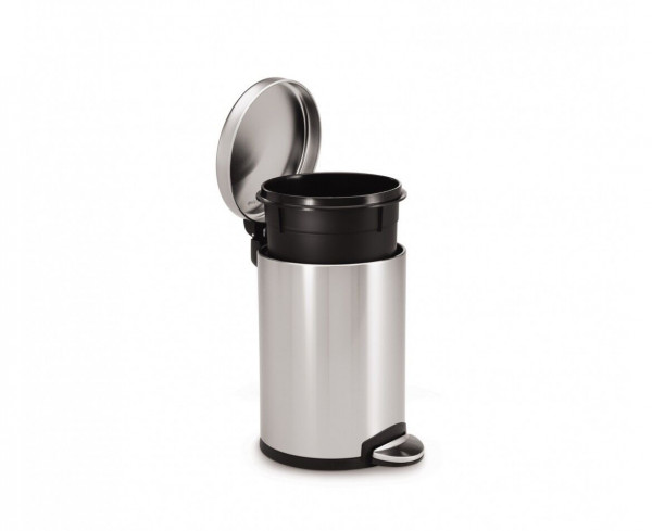 Simplehuman Petite Poubelle ronde à pédale 3L, Acier CW1854CB