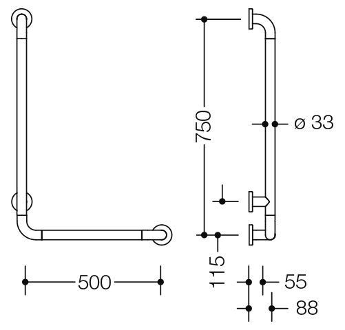 Hewi Badgreep Hoek Serie 801