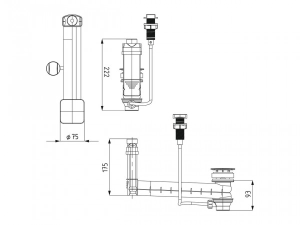 Kaldewei Afvoerklep en overloopventiel model 3903 Clou (905600000)