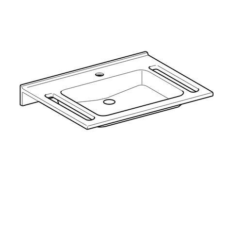 Geberit Invaliden Wastafel Publica 1 Kraangat Antibacterieel 700x115x550mm Alpenwit 402170016