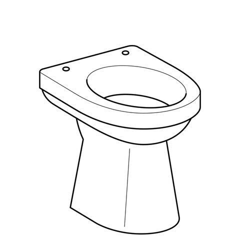 Geberit Staand Toilet Renova Comfort Met Rand Platte bodem 355x450x470mm Wit