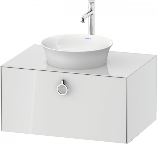 Meuble Pour Vasque à Poser Duravit White Tulip 1 tiroir, poignée 800x408mm Blanc brillant WT498008585