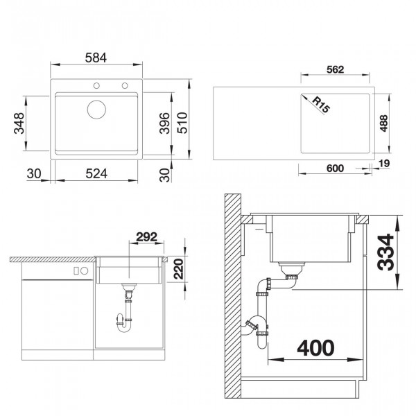 Blanco Inbouw Spoelbak Etagon 6 (525162)