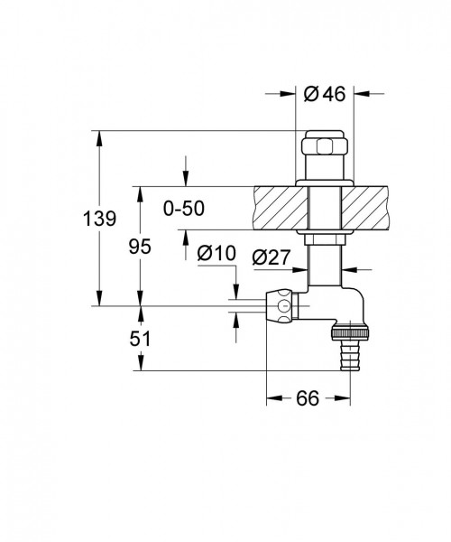 Grohe Wastafel Stop Eggemann Uitlaat 1/2" onder spoelbak 41050000