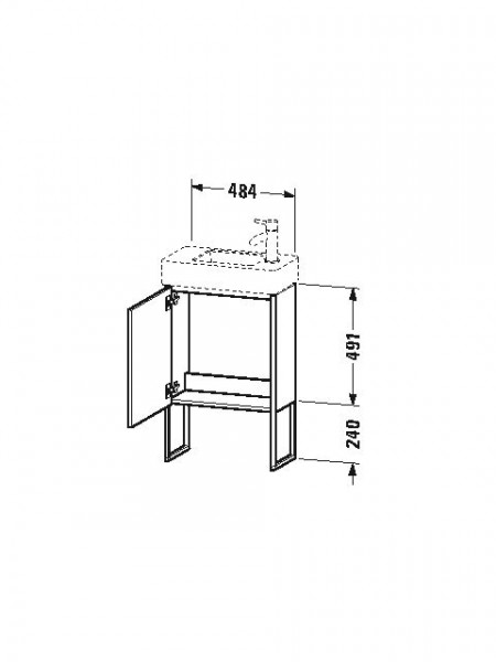 Duravit Wastafelmeubel XSquare voor 072450, 731x484x240mm