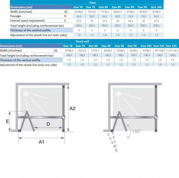 Kinedo Vouwdeur Douche SMART DESIGN S/F, Solo S, A/S, zonder drempel, hoek of nis 2000x6mm