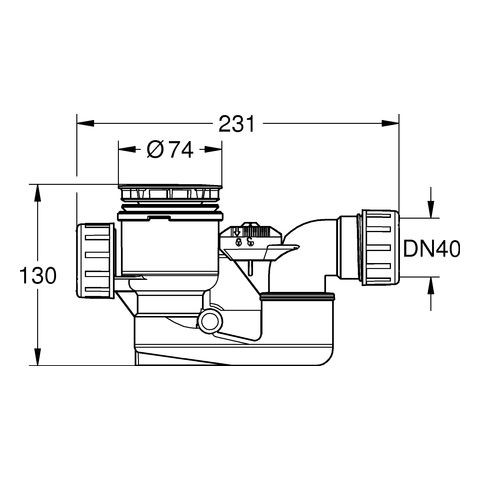 Grohe Badafvoer Essence Keramik 130x231xØ74mm