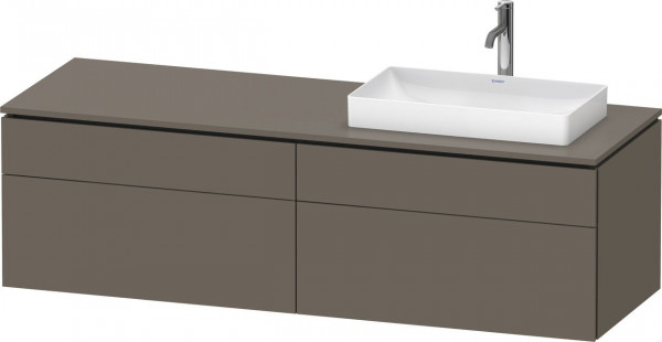 Meuble Pour Vasque à Poser Duravit L-Cube 4 tiroirs, vasque droite 1620mm Gris Flanelle Satiné LC4871R90900000