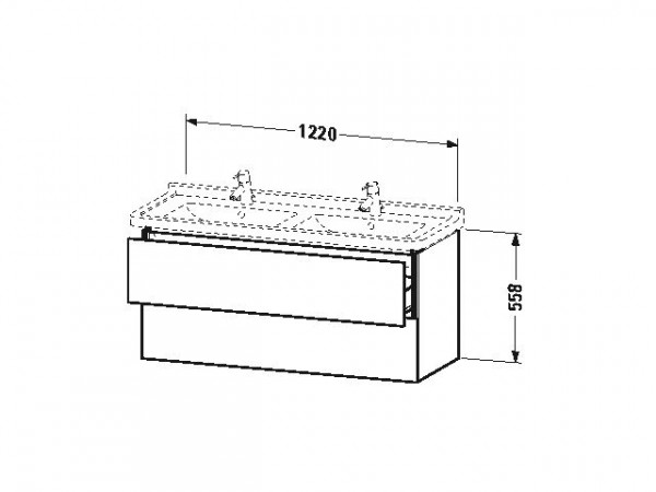 Duravit Wastafelmeubels L-Cube voor 033213 469x1220x558mm