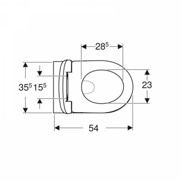 Geberit Renova wand-gehangen verdekt toiletpakket met toiletbril, Met Rand