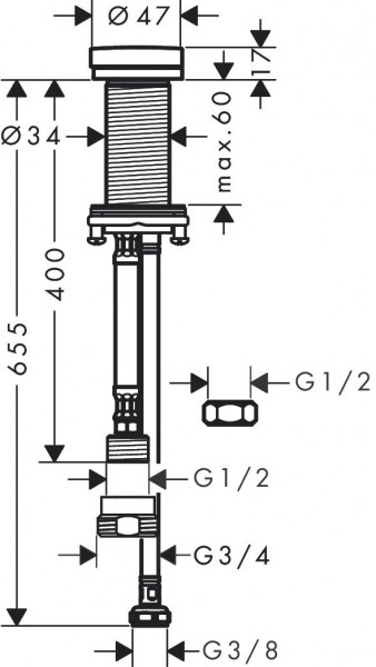 Afvoerklep Hansgrohe M5 Zwart Mat