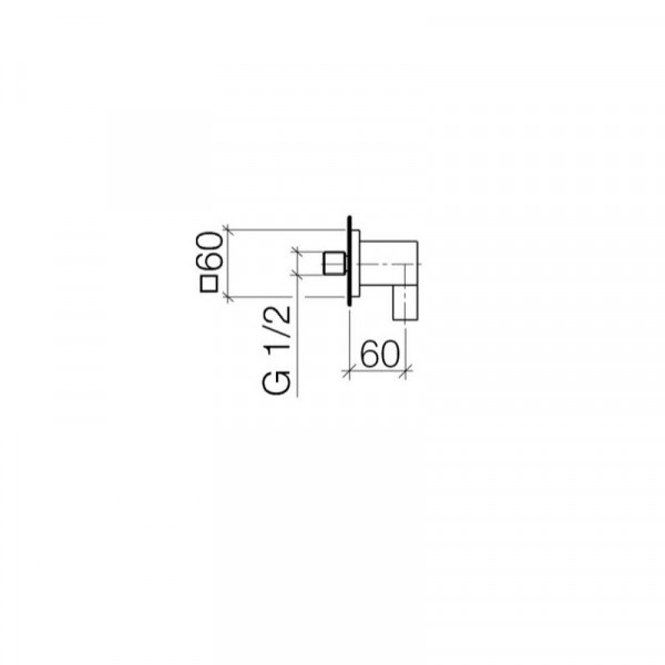 Dornbracht Symetrics wandaansluitbocht inclusief terugslagklep doucheaansluiting 3/8 platina 2845098006