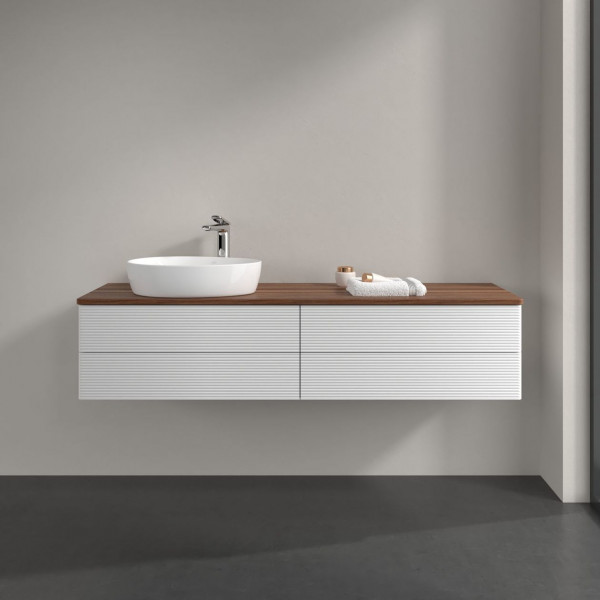 Wastafelmeubel Voor Opzet Waskom Villeroy en Boch Antao 1600x360x500mm Glossy White Lacquer/Warm ...