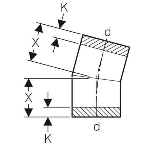 Geberit Uitlaatbocht 15° d250 PE (371015161)