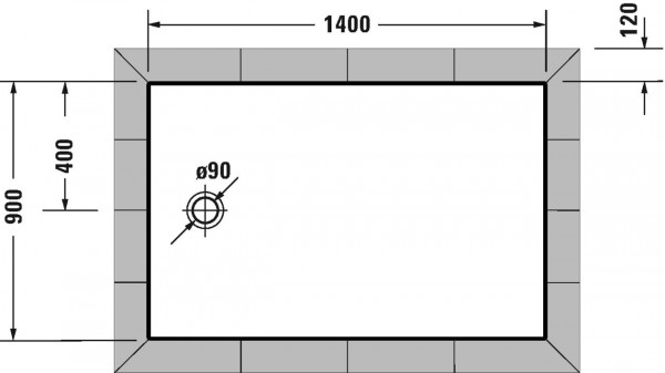 Duravit Douchebak Rechthoekig Tempano 1400 x 900 mm Wit