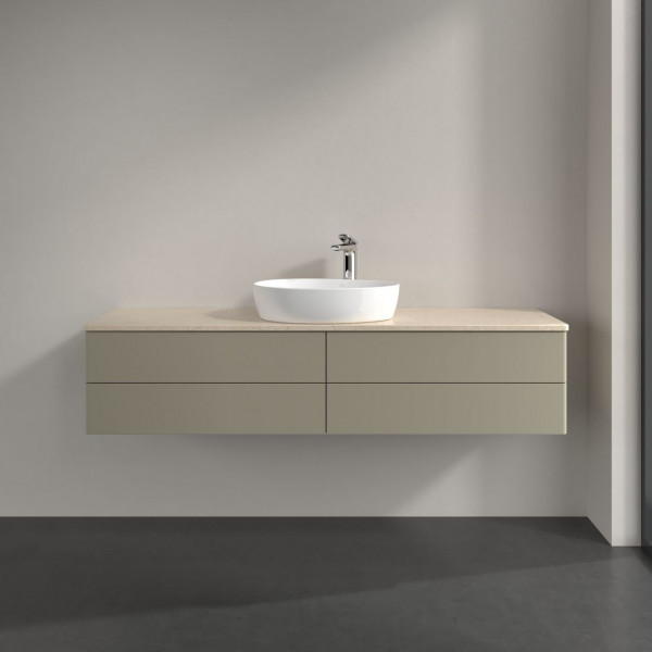 Wastafelmeubel Voor Opzet Waskom Villeroy en Boch Antao 1600x360x500mm Stone Grey Matt Lacquer/Bo...