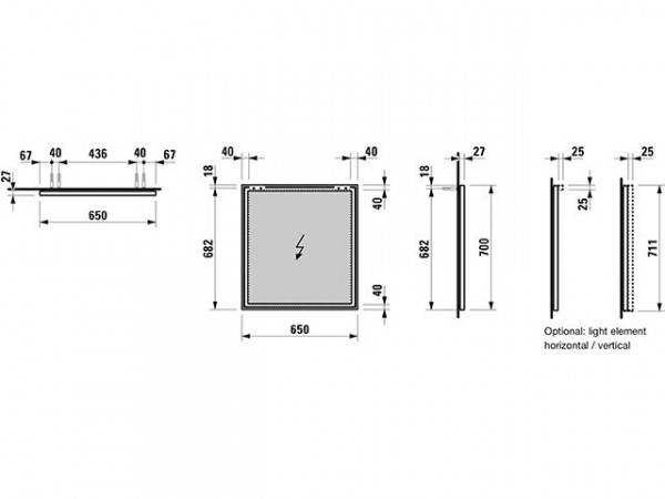 Laufen Spiegel met frame Frame 25