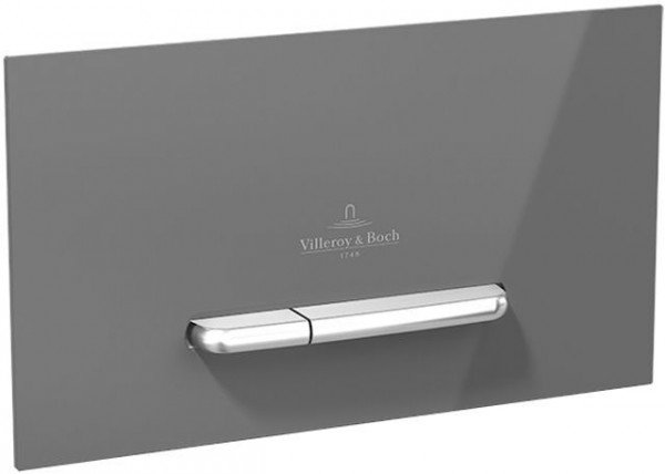 Villeroy & Boch Viconnect bedieningsplaat M300 DF frontbediend 25.3x14.5cm glas grijs/RVS 922160RA