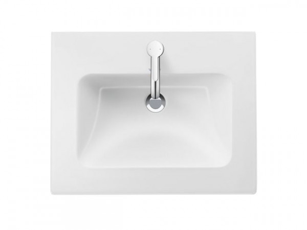 Fontein Toilet Duravit ME by Starck WonderGliss, Met overloop, 1 gat 530x180mm Mat Wit