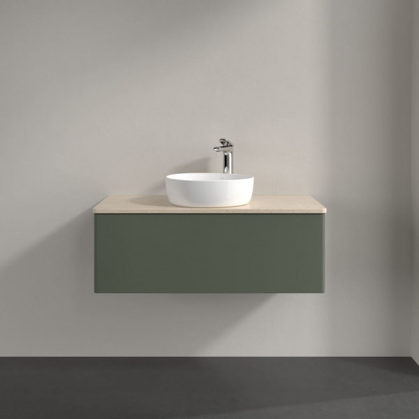 Wastafelmeubel Voor Opzet Waskom Villeroy en Boch Antao 1000x360x500mm Leaf Green Matt Lacquer/Bo...