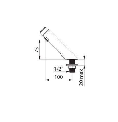 Delabie Wastafelmengkraan TEMPOSOFT Chroom 740500