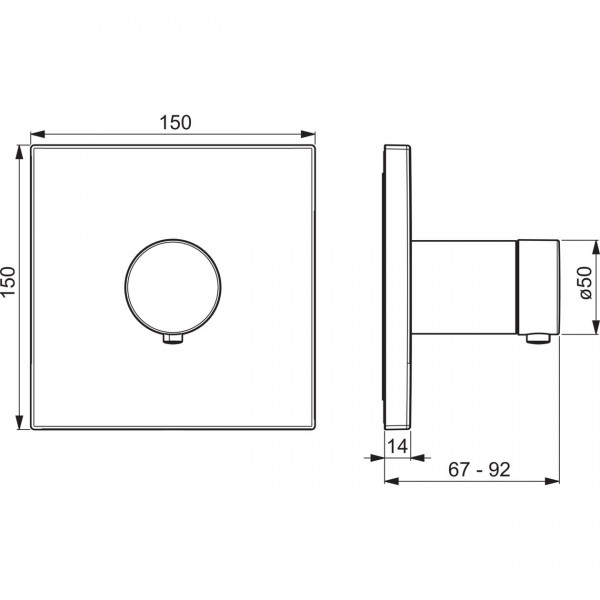 Thermostatische Douchemengkraan Hansa VAROX Vierkant 150x150mm Chroom