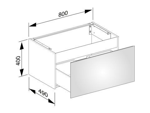 Wastafel Onderkast Keuco X-Line 1 lade, 800x400x490mm Kasjmir