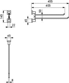 Ideal Standard Handdoekenrek Hangend IOM SQUARE Chroom