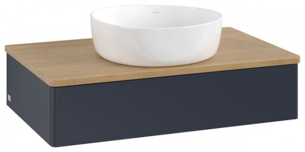 Wastafelmeubel Voor Opzet Waskom Villeroy en Boch Antao 1 lade 800x190x500mm Midnight Blue Matt L...